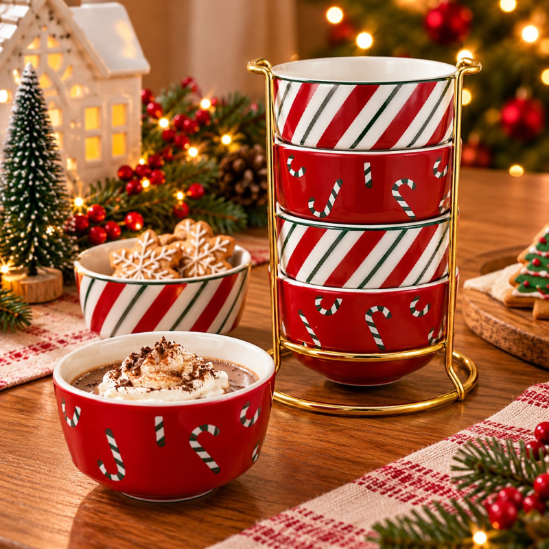 Pocillo Xmas con Soporte X4 Excellent Houseware 
