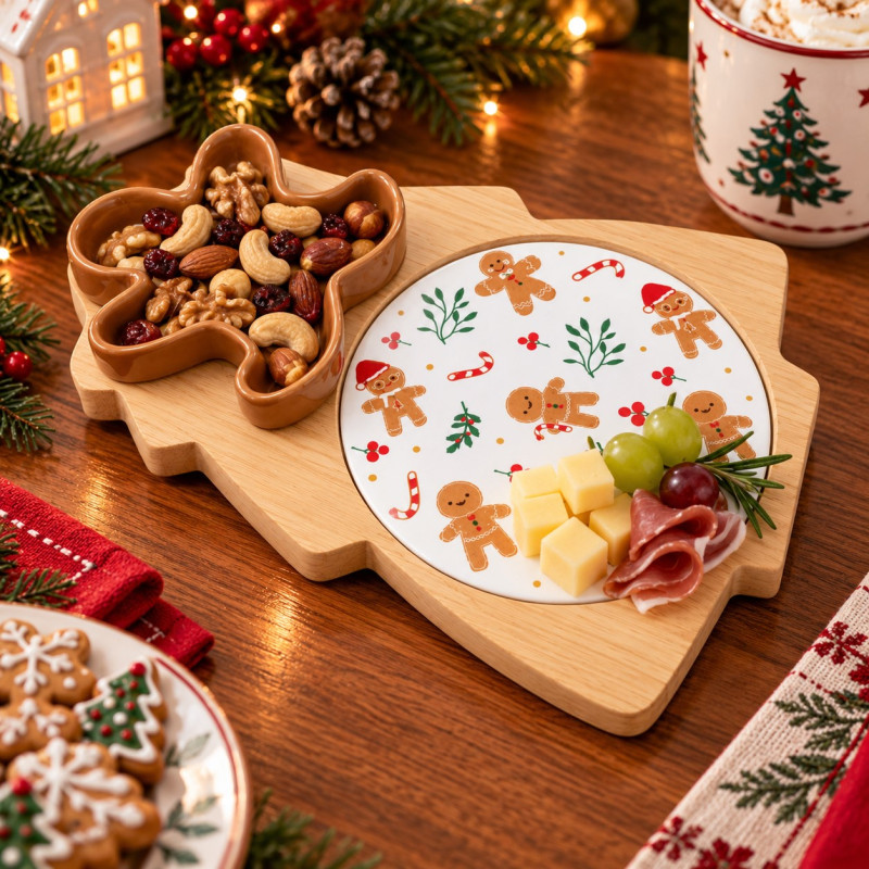 Set de Tabla para Servir Navideño Árbol 2 Piezas 