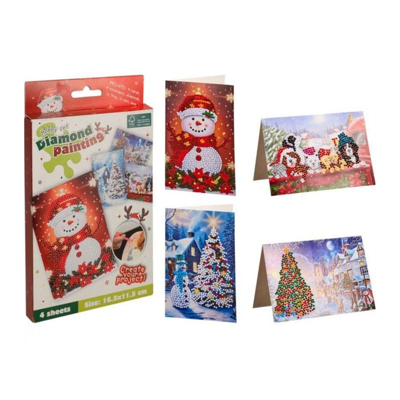 Set de Manualidad Tarjetas Navideñas X4 