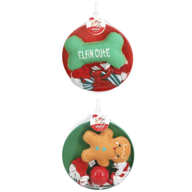 Juguetes para Mascota Xmas 4 Piezas 