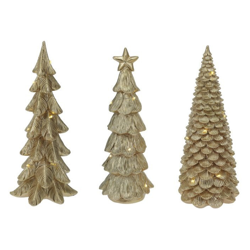 Adorno Árbol Navideño con Led Oro 29cm 