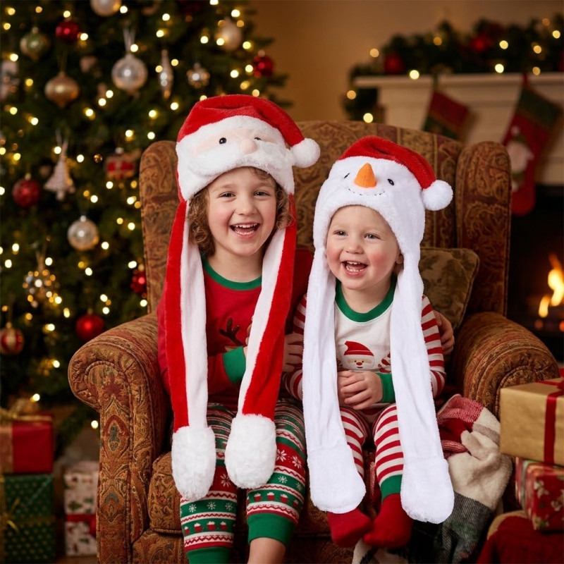 Gorro Navideño con Diseño de Santa y Snowman 66cm 