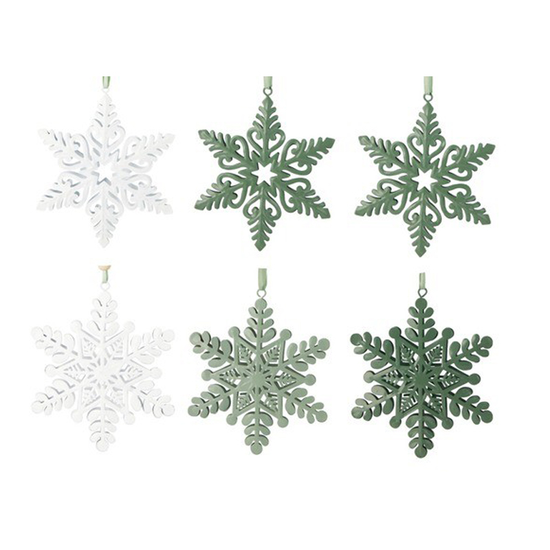Adorno Colgante Navideño Copo Metal 10cm 