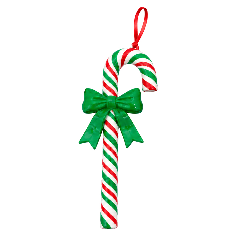 Adorno Navideño Colgante Bastón con Lazo 17cm