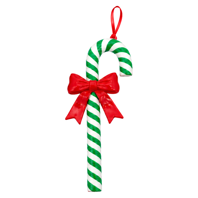 Adorno Navideño Colgante Bastón con Lazo 17cm