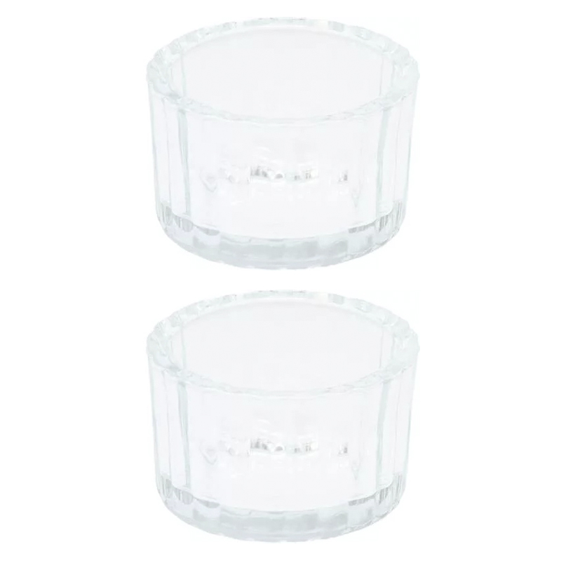 Porta Vela Tealight Vidrio 3.5x5.5cm  2 Unidades