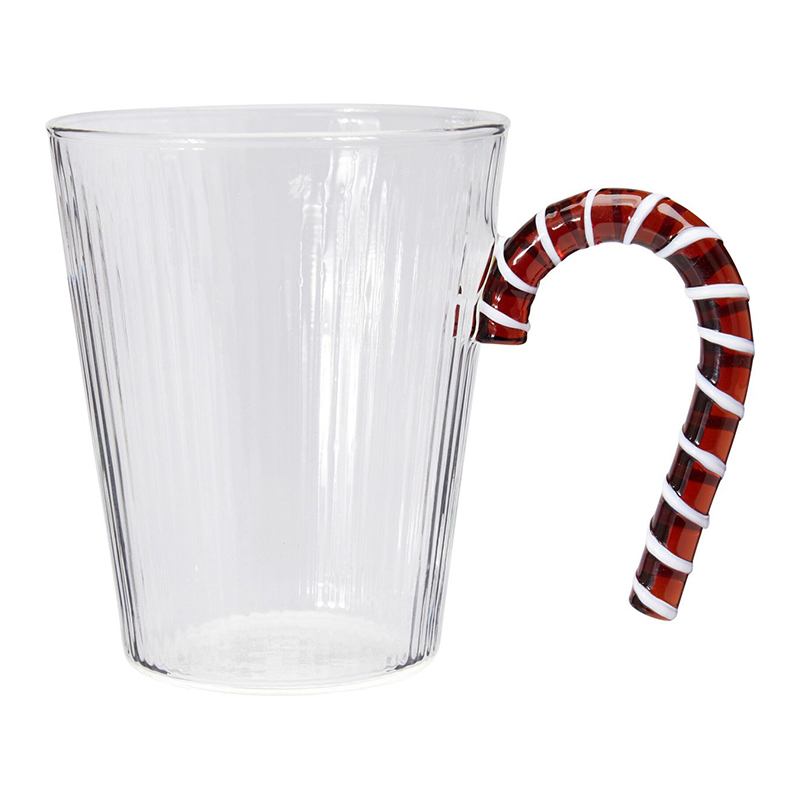 Taza de Vidrio XMAS 300ml Bastón 