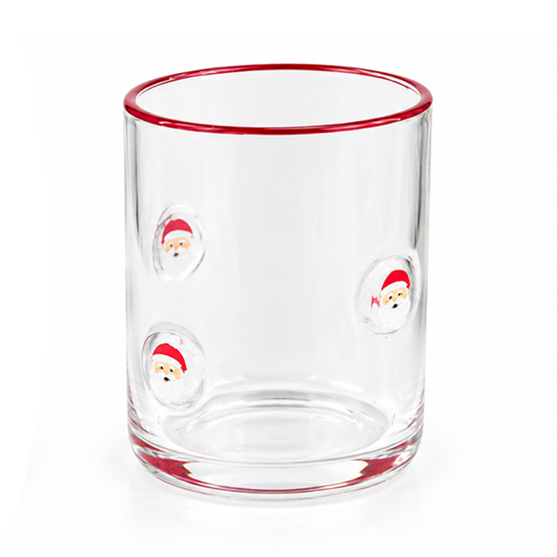 Vaso de Vidrio Navideño Santa Rojo 410ml