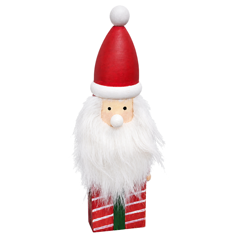 Adorno Navideño Santa Regalos Madera 27cm