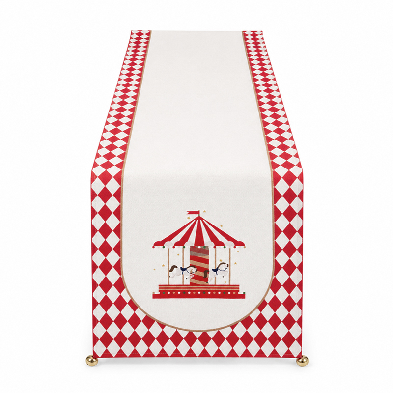 Camino de Mesa Carousel Christmas Rojo 33X180cm 
