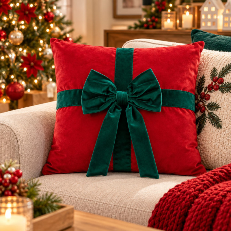 Cojín Kiss Me Christmas Regalo Rojo 45X45cm