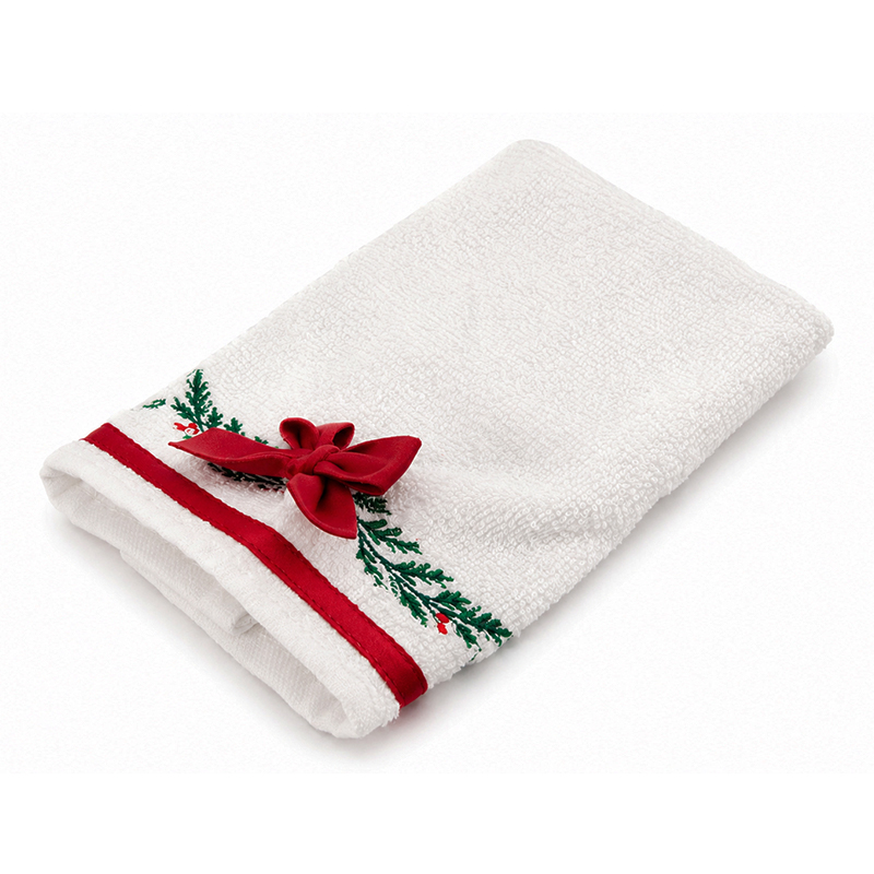 Toalla Kiss Me At Christmas Blanca 30X30cm 