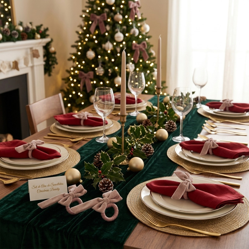 Set de Aro de Servilletas Christmas Beauty X6 Piezas