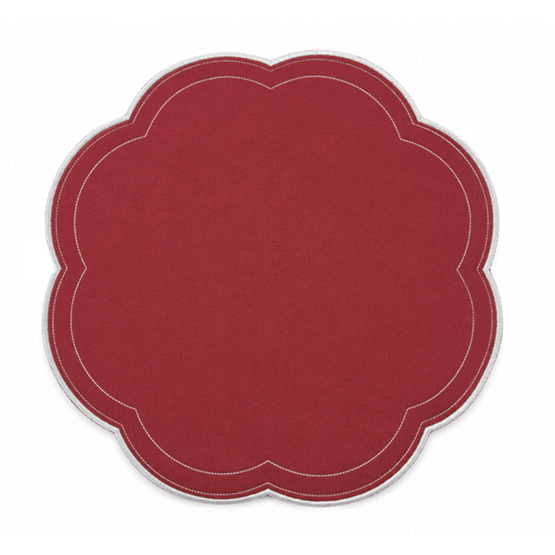 Individual con Forma de Flor Rojo 38X38cm 