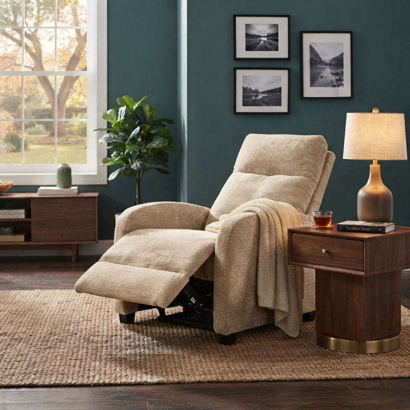 Sofá Reclinable 1 Puesto Home Beige 