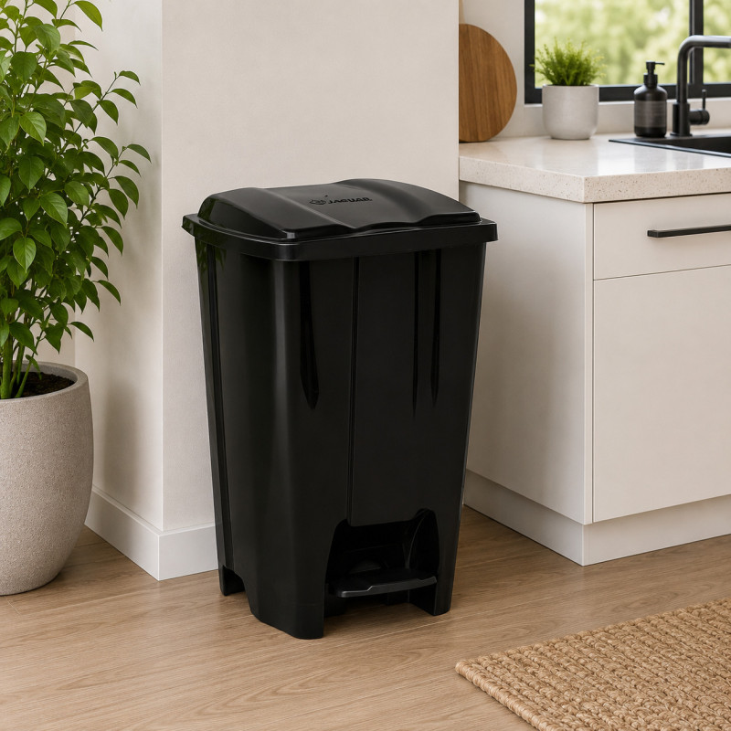 Tacho Plástico 20L con Pedal 42cm Negro Jaguar