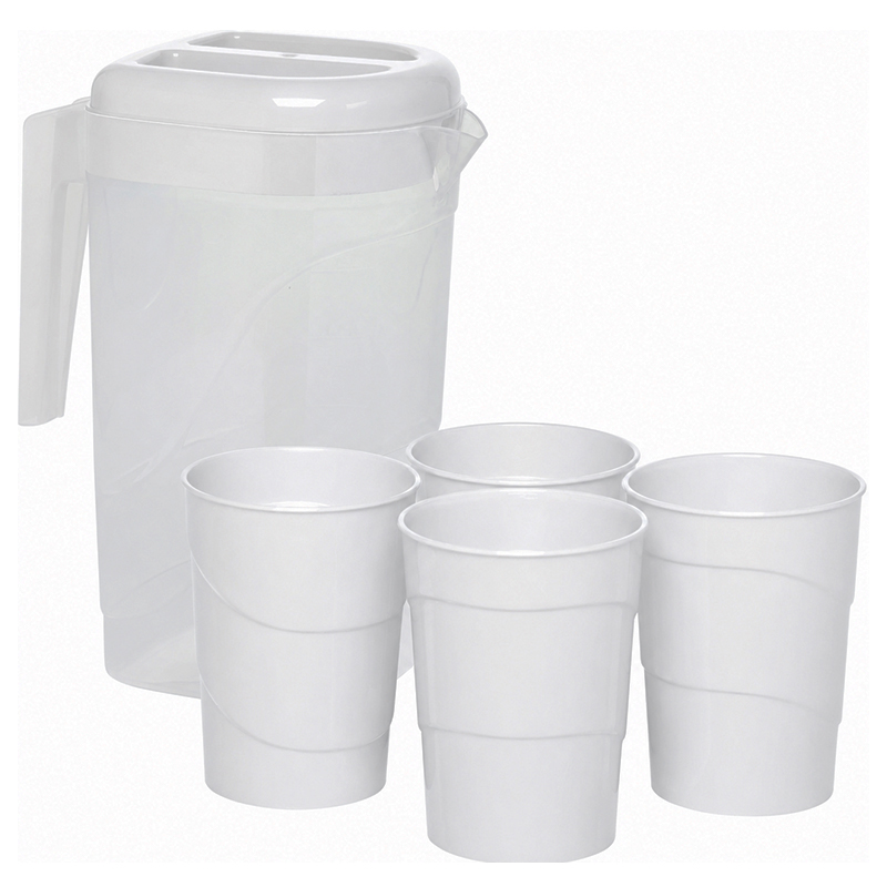 Jarra Plástica 2L con 4 Vasos 350ml Jaguar