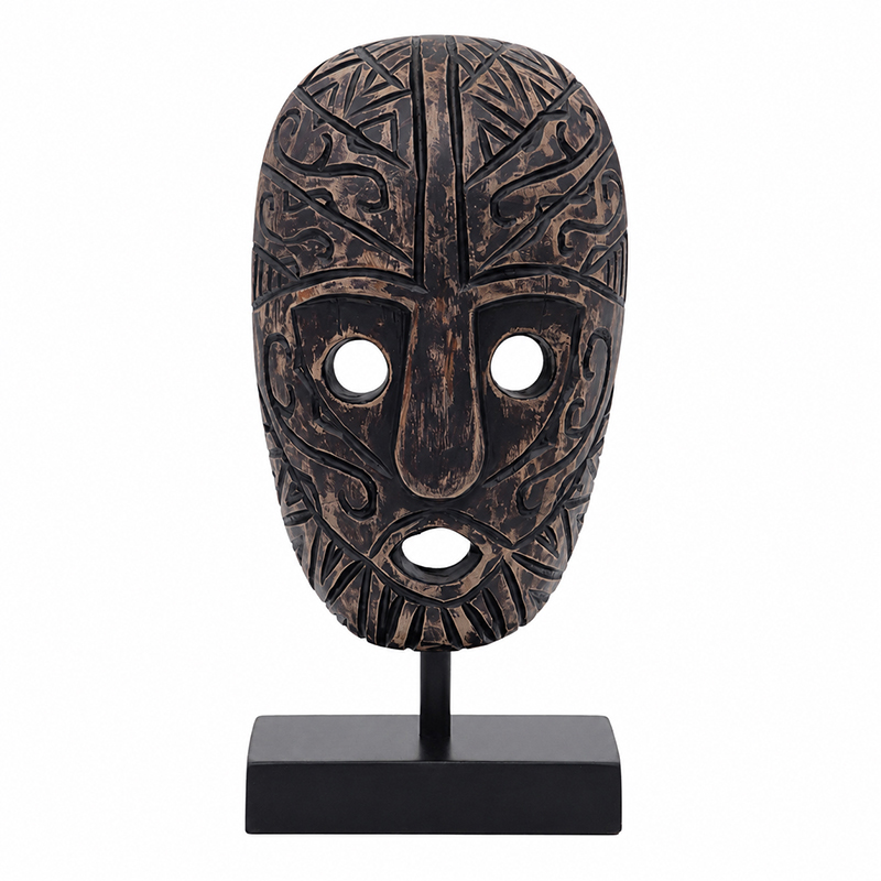 Adorno Mascara Tiki Negro 25cm