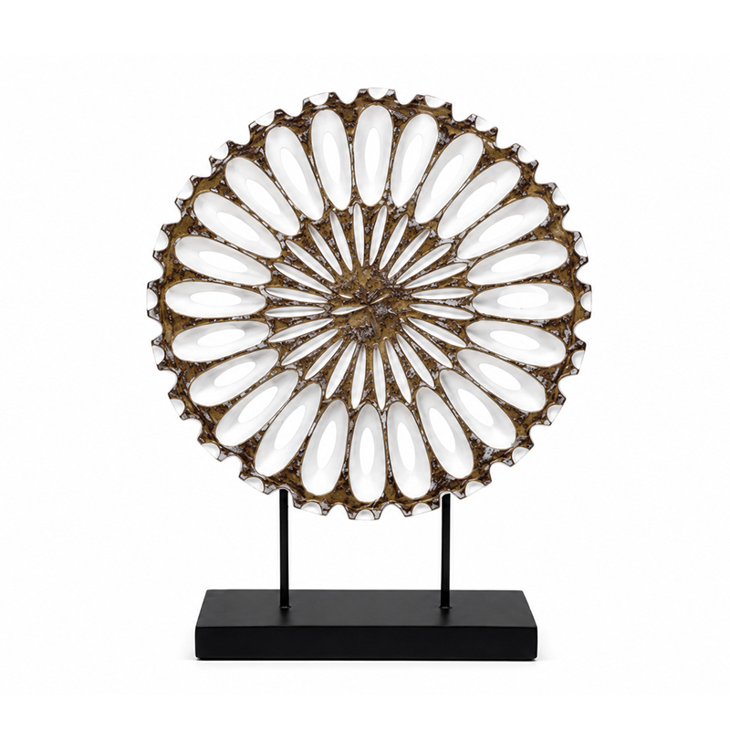 Adorno Mándala Decorativo Café con Blanco 41cm