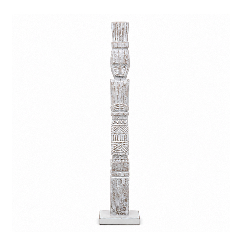 Adorno Totem Tiki Blanco 62cm