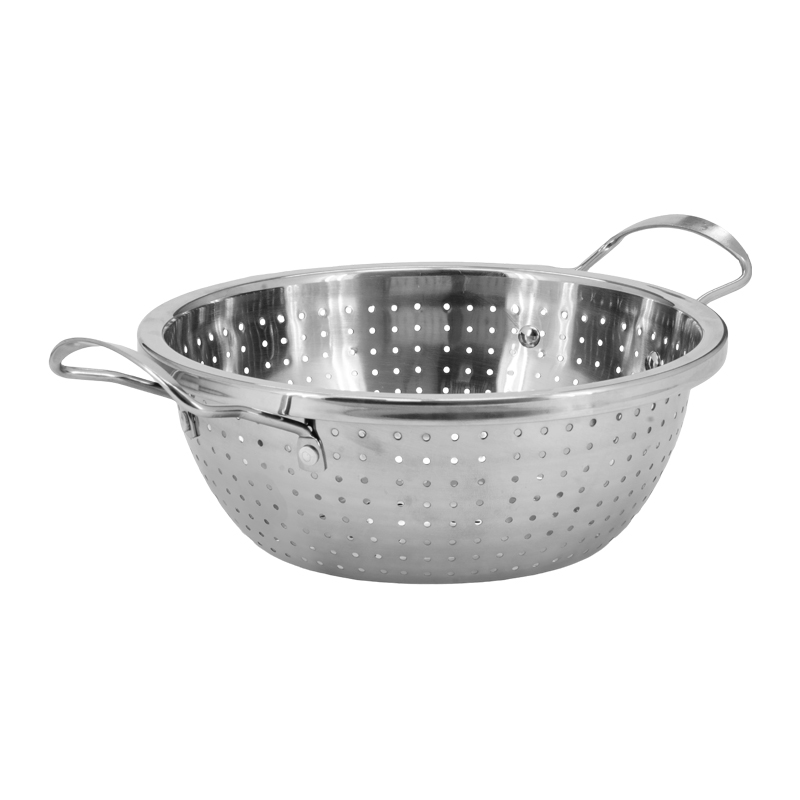 Colador Doble Asa Inoxidable 24cm