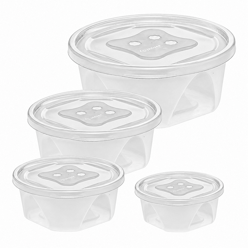 Reposteros Redondo Transparente Set de 4 Piezas Jaguar