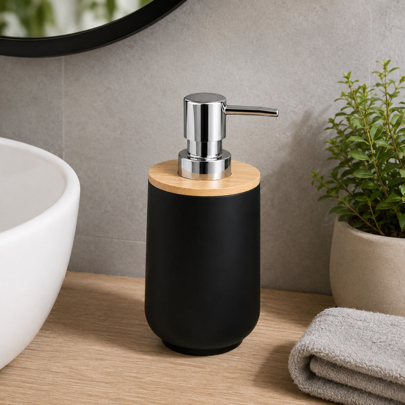 Dispensador de Jabón Líquido Madison Negro Bambú 