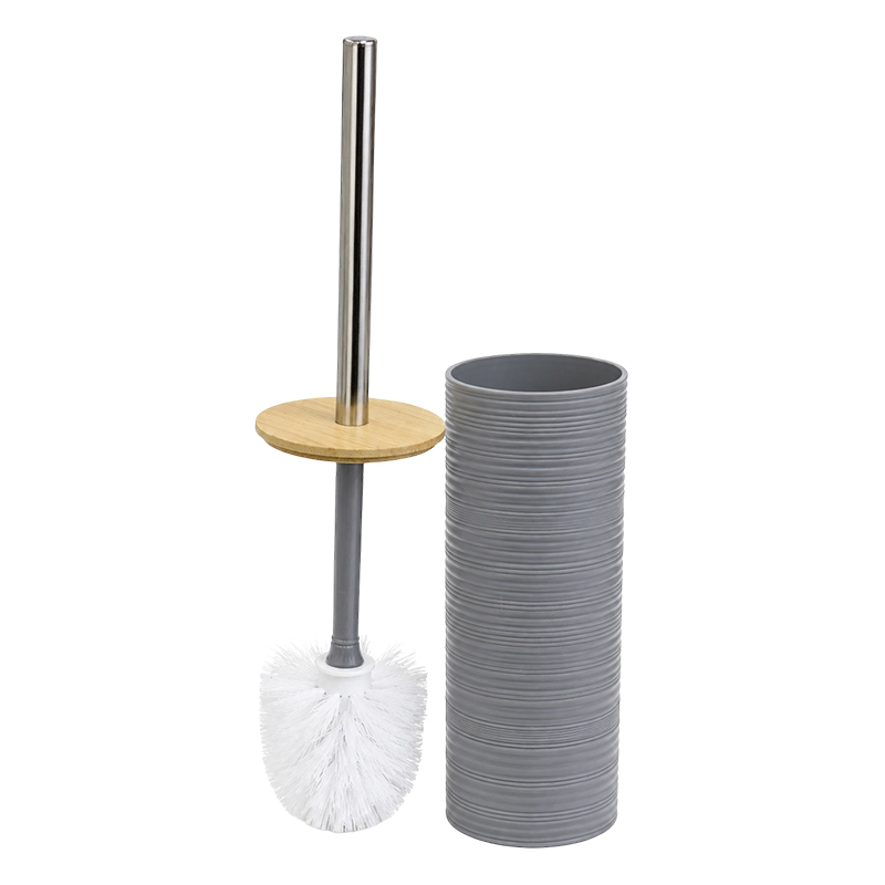 Porta Cepillo para Inodoro Gris Bambú 