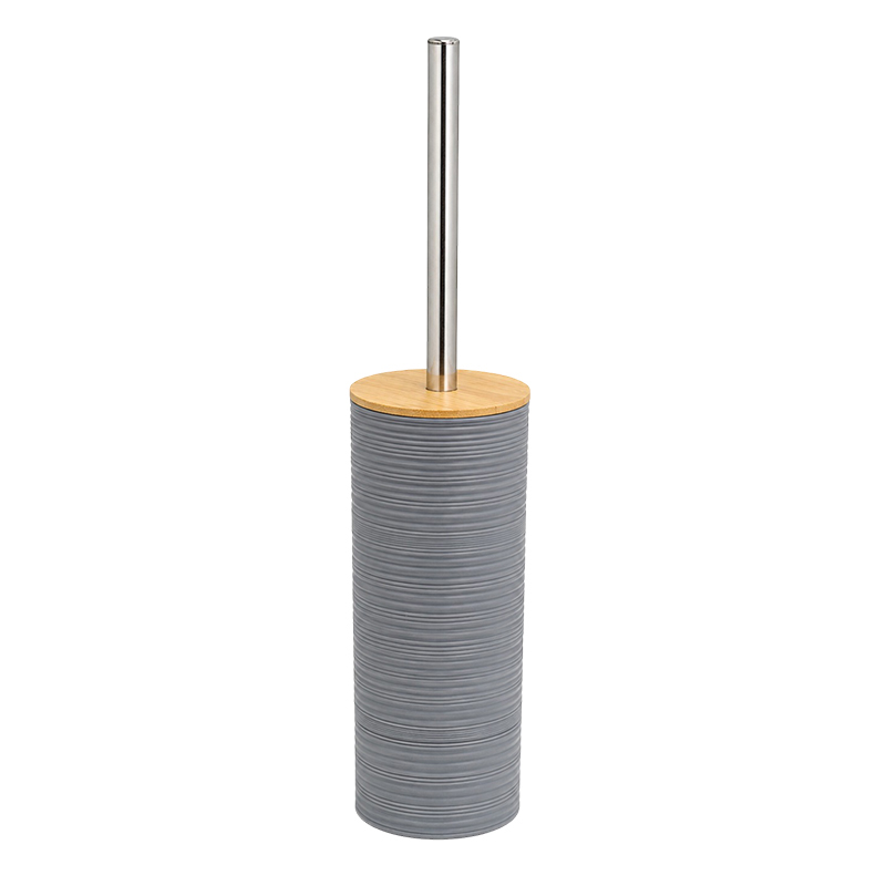 Porta Cepillo para Inodoro Gris Bambú 