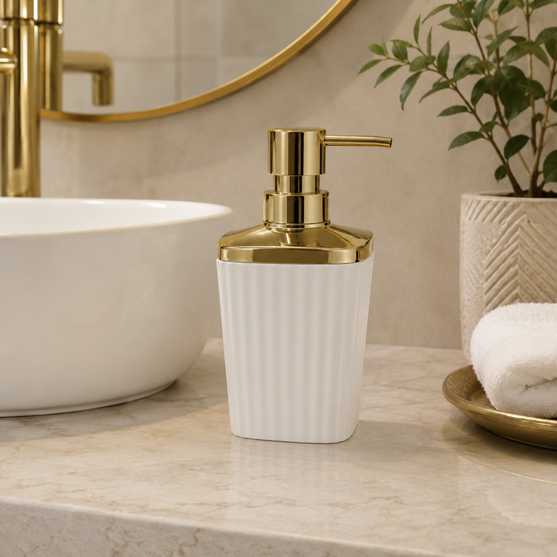Dispensador Jabón Líquido Regal Blanco Oro