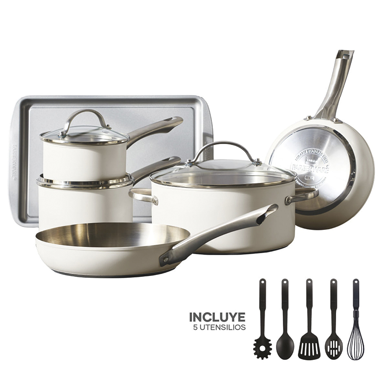 Ollas de Inducción Luster Blanco 14 Piezas Farberware