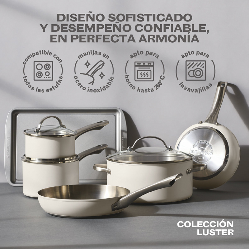 Ollas de Inducción Luster Blanco 14 Piezas Farberware