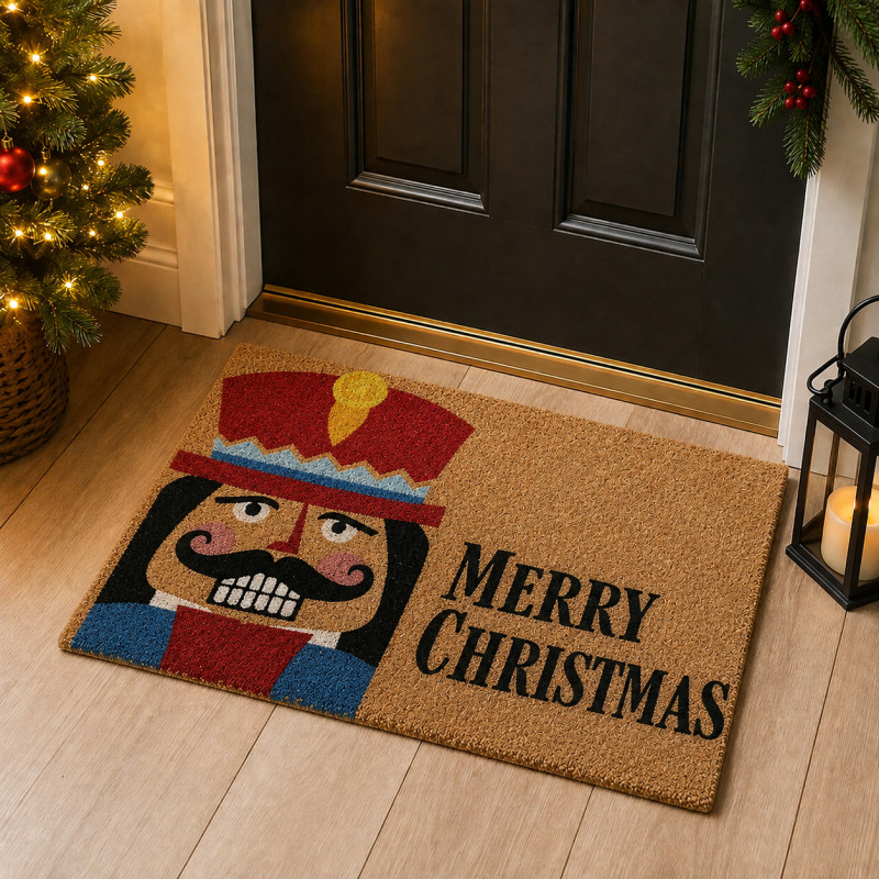 Alfombra Cascanuez Merry Christmas 45x75cm 