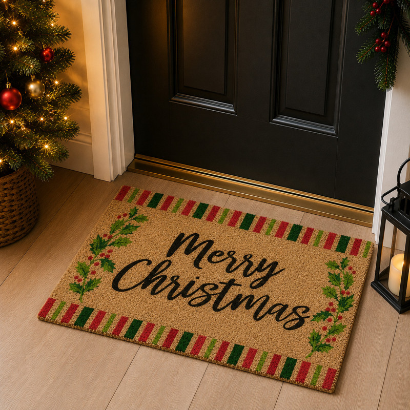 Alfombra Ramas  Merry Cristmas 45x75cm