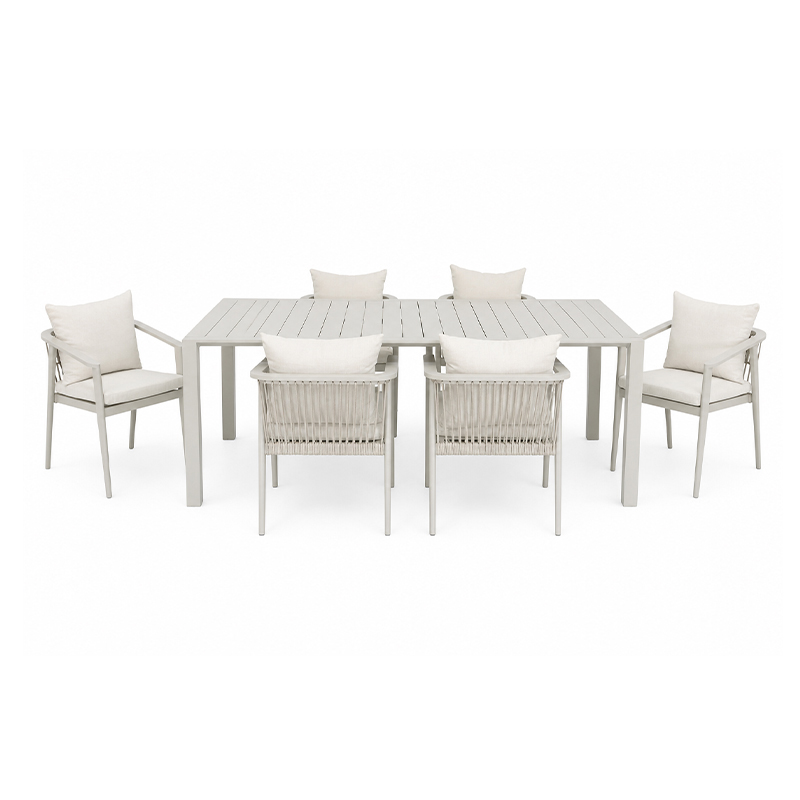 Comedor de Patio Bari Gray 7 Piezas