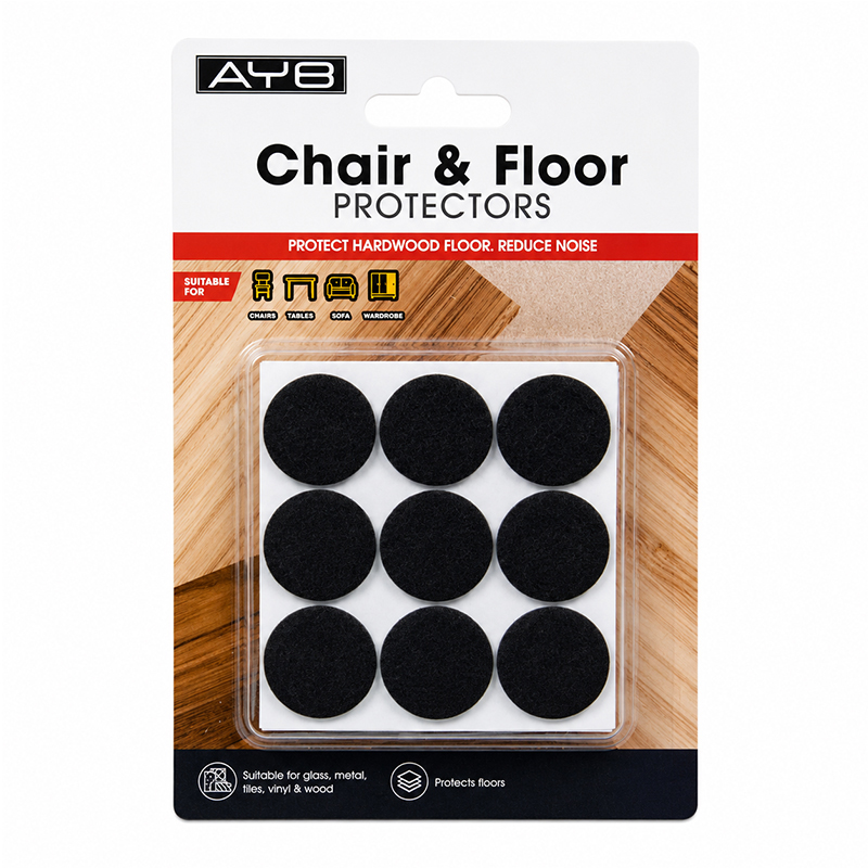 Protector de Felpa 2.5cm 18 Piezas Negro AYB
