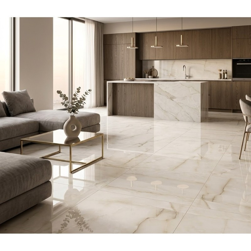 Cerámica 58x58cm Onyx Blanco Brillo