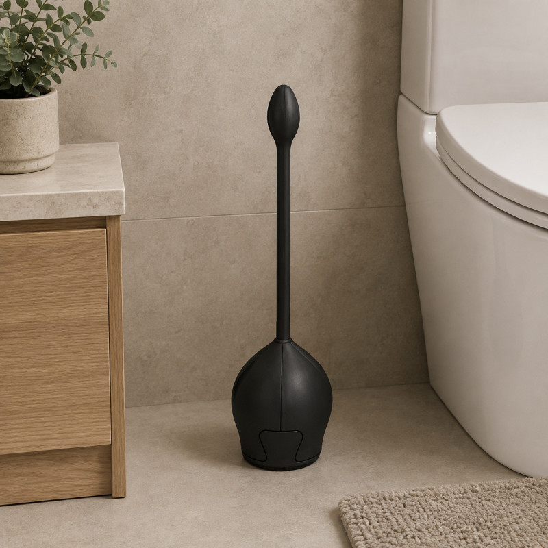 Porta Cepillo para Inodoro Lotus Negro