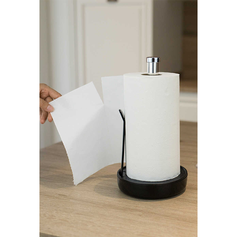 Porta Rollo para Cocina Negro Cromo 