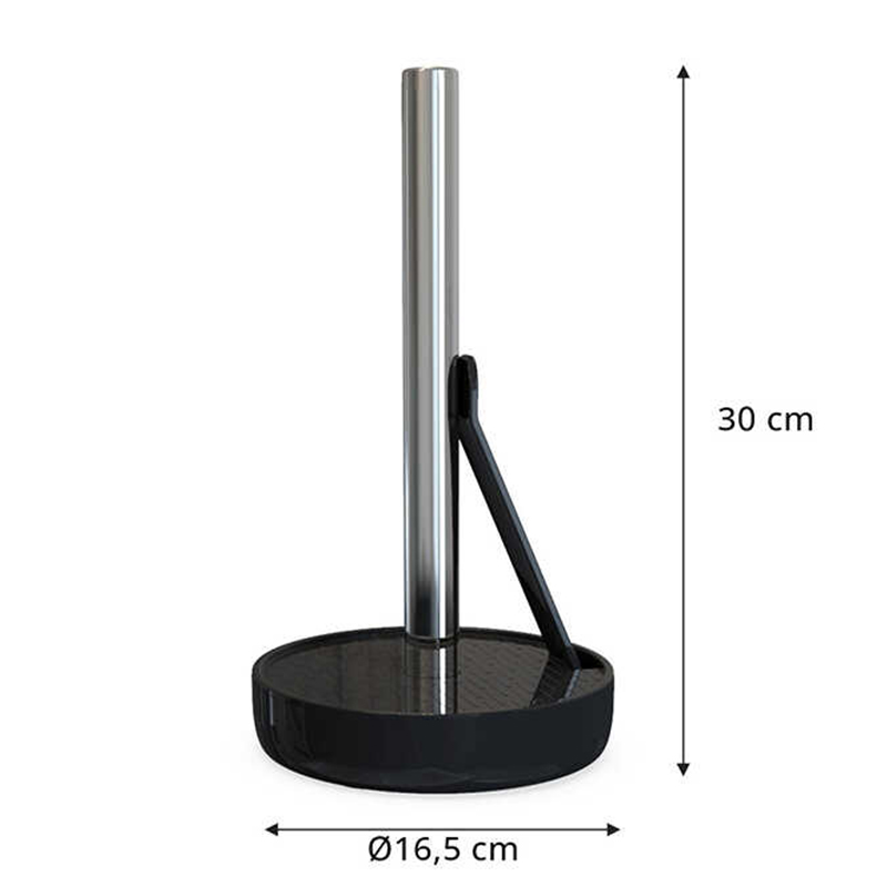 Porta Rollo para Cocina Negro Cromo 