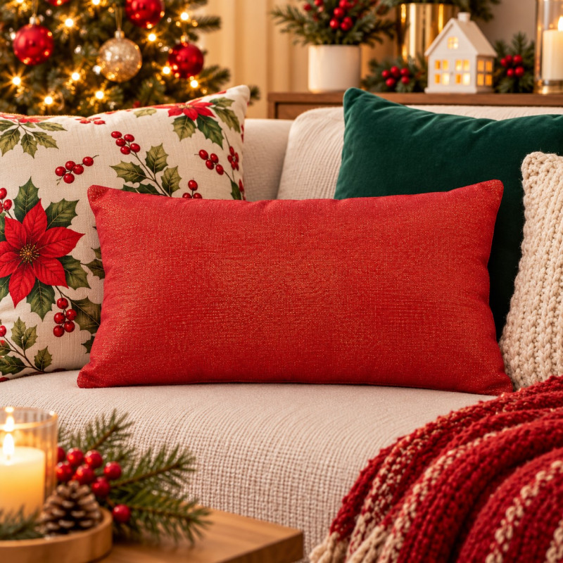 Cojín Christmas Lurex Rojo 30X50cm 