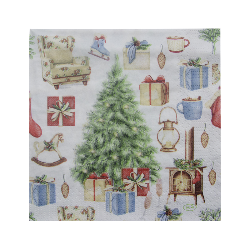 Servilleta Tree And Gift  33x33cm