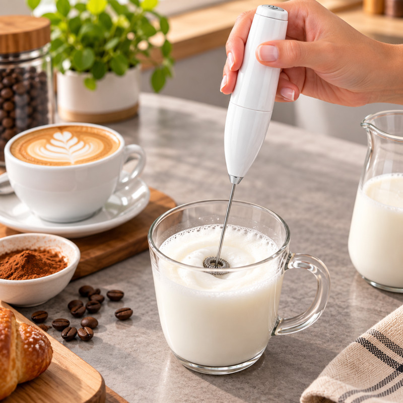 Espumador de Leche Portátil Blanco