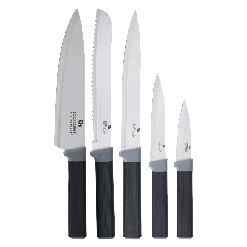 Cuchillos con Base Negro 6 Piezas