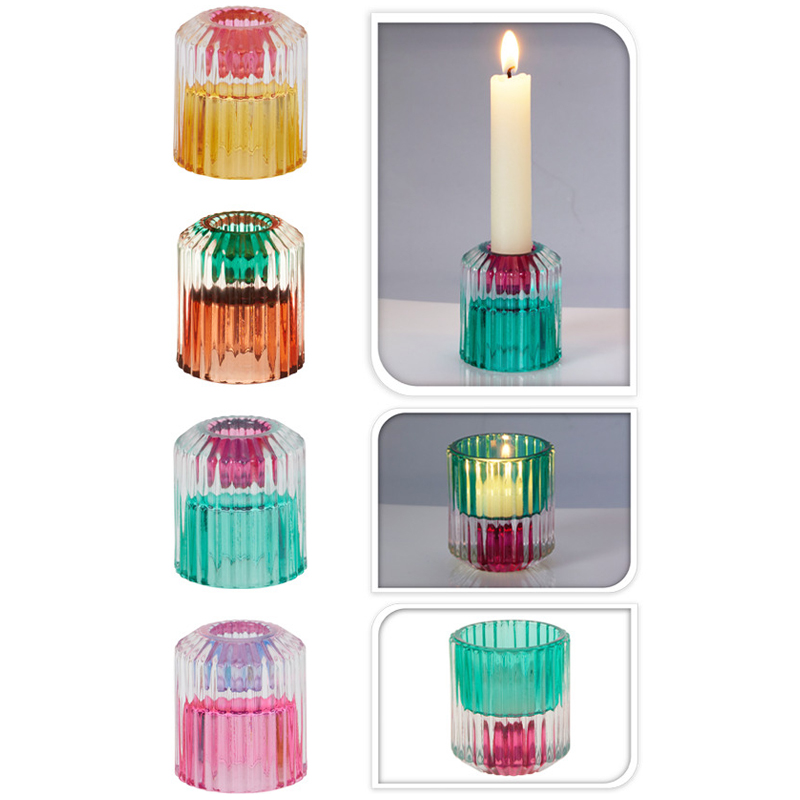 Porta Vela Colors Vidrio 6cm 
