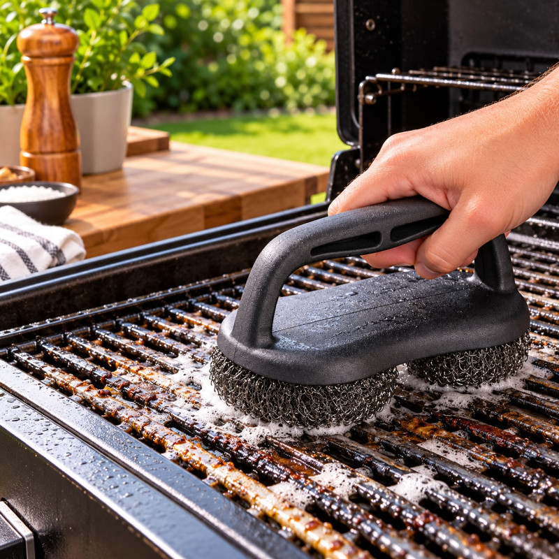Cepillo Doble Estropajo BBQ Grillstyle