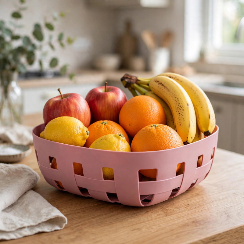 Frutero Basket Rosa 26X26X6.5cm