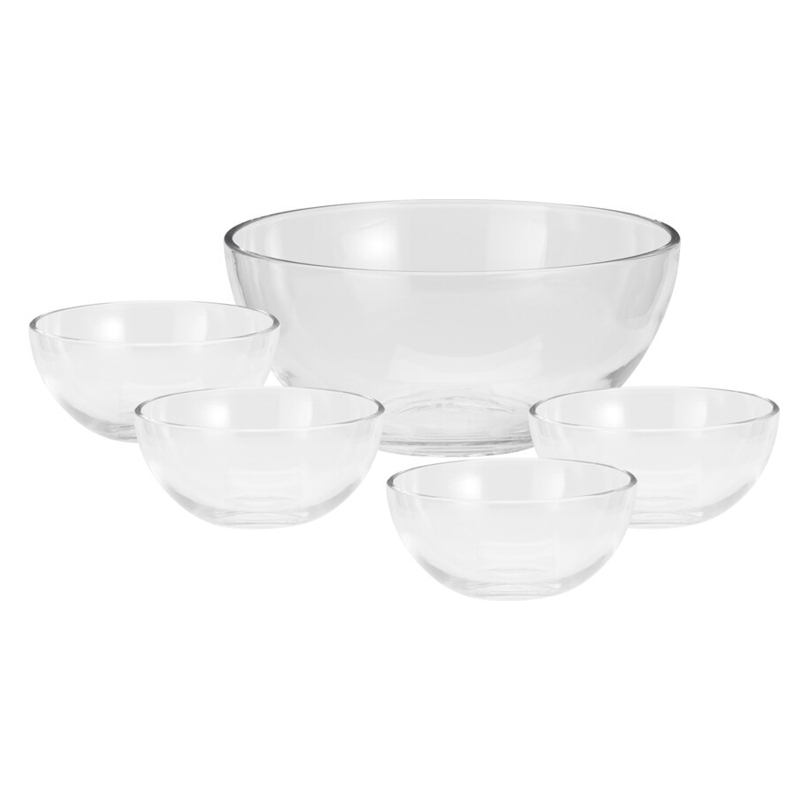 Juego de Ensaladera con Tazones de Vidrio 5 Piezas Excellent Houseware 