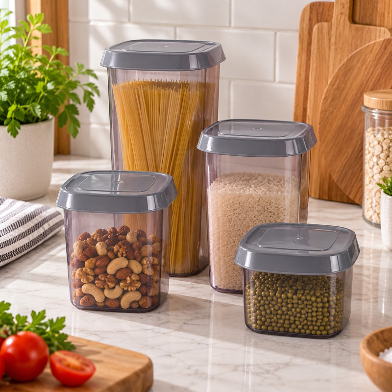 Contenedores Plasticos Humo 8 Piezas Excellent Houseware 
