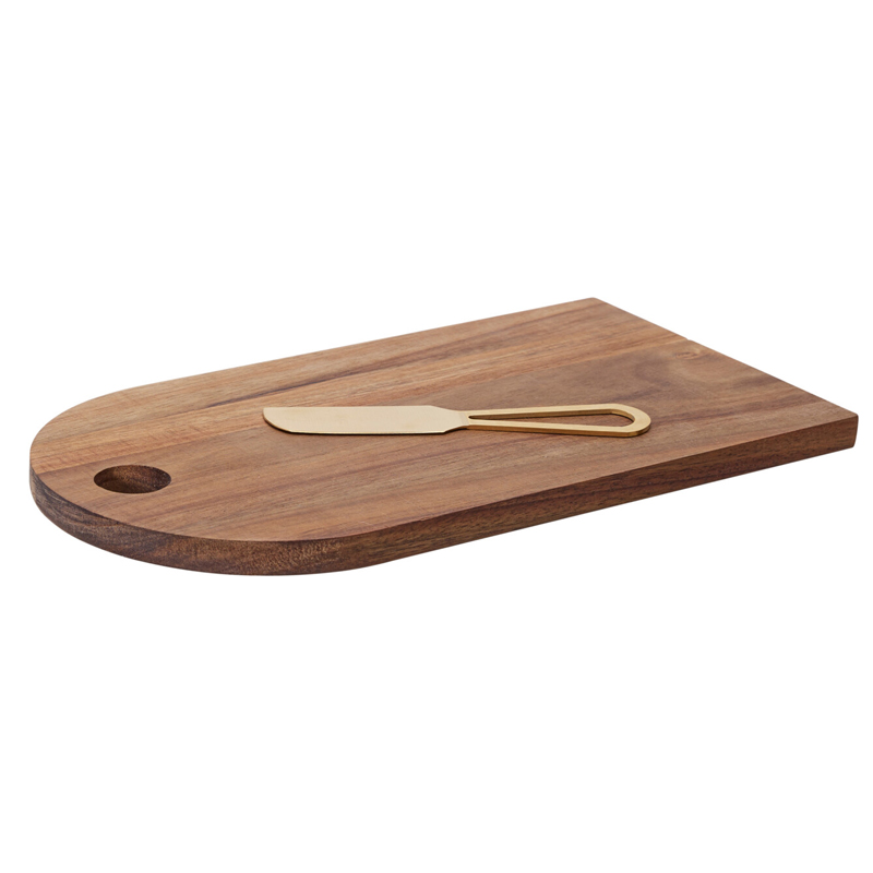 Tabla de Madera para Quesos con Cuchillo 15x28cm